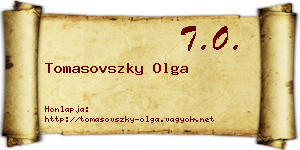 Tomasovszky Olga névjegykártya