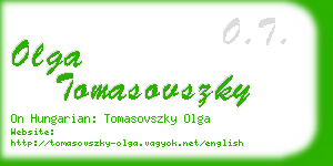 olga tomasovszky business card